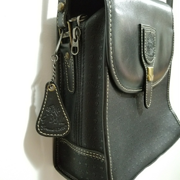 Grand Lion vintage black saddle / messenger purse - Picture 4 of 8